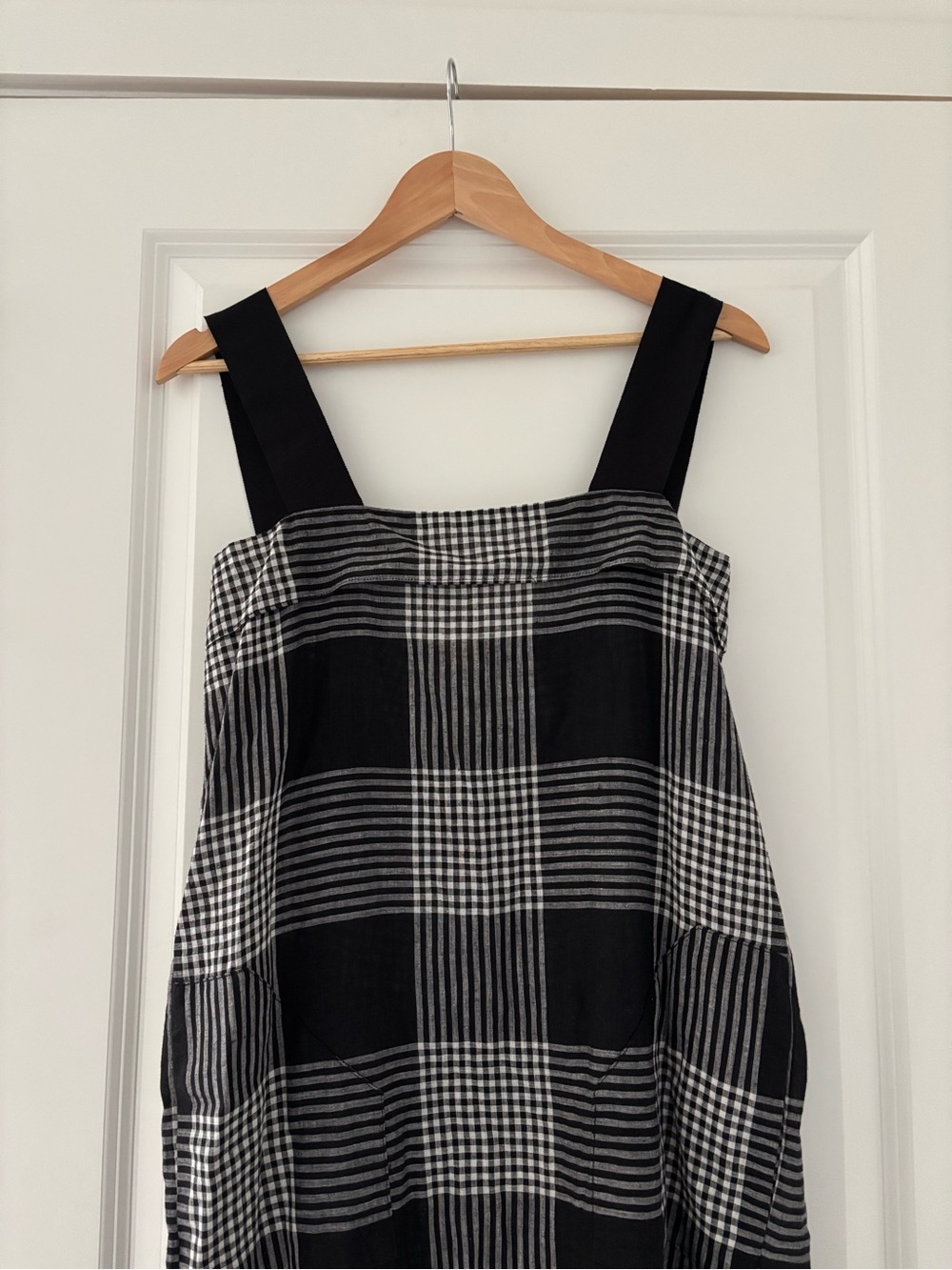 Two New York Sheer Plaid Slip Midi Dress Minimalist Handwoven Cotton One Size - Picture 10 of 10